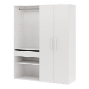Ensemble de rangement modulable CICERO blanc mat 3 caissons avec portes et tiroirs