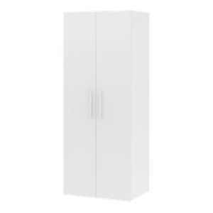 Meuble de rangement modulable CICERO blanc mat 80 cm avec 2 barres de penderie chromées