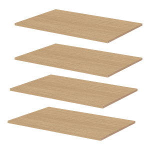 4 étagères 80 cm - Pack 2 CICERO effet chêne clair