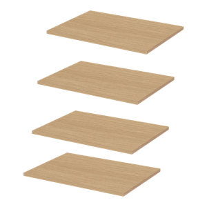 4 étagères 60 cm - Pack 2 CICERO effet chêne clair