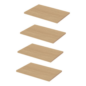 4 étagères 40 cm - Pack 2 CICERO effet chêne clair