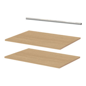 2 étagères + 1 barre de penderie 80 cm - Pack 3 CICERO effet chêne clair