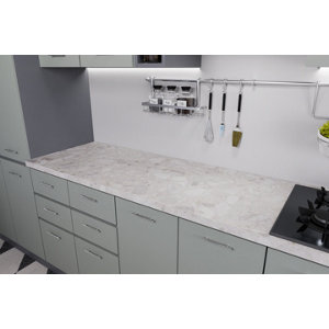 Plan de travail CANCATA stratifié blanc beige 180 x 62 cm épaisseur 28 mm