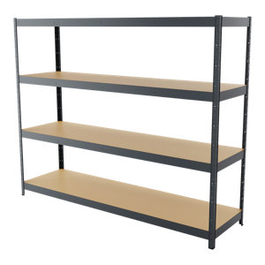 Etagère en bois et métal gris anthracite capacité 300 kg L.220 x l.185 x Ep.60 cm