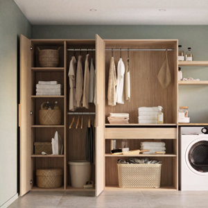 Dressing CICERO chêne 3 caissons - H. 200 x L. 180 x P. 55 cm