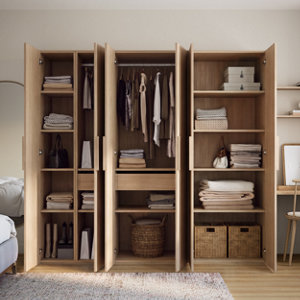 Dressing CICERO chêne 4 caissons - H. 200 x L. 240 x P. 55 cm