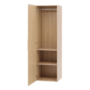 Dressing CICERO chêne avec porte + pack 3 - H. 200 x L. 60 x P. 55 cm