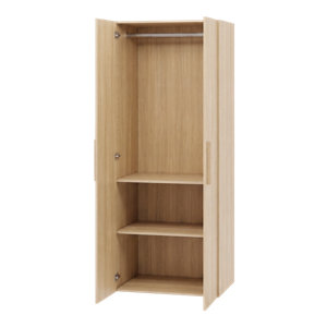 Dressing CICERO chêne avec portes + pack 3 - H. 200 x L. 80 x P. 55 cm