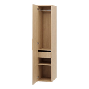 Dressing CICERO chêne avec porte + pack 4 - H. 200 x L. 40 x P. 55 cm