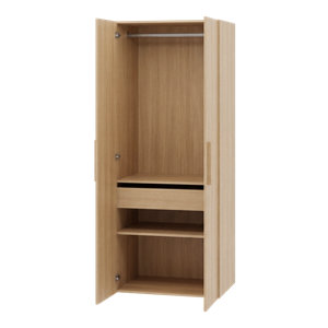 Dressing CICERO chêne avec portes + pack 4 - H. 200 x L. 80 x P. 55 cm