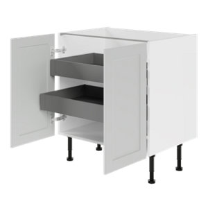 Meuble bas de cuisine ACASUS gris mat - L.80 x H.87 x P.57 cm