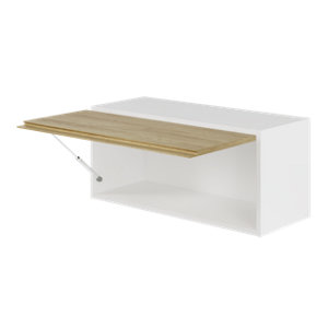Meuble sur-hotte de cuisine GLORIAN effet chêne clair - L.80 x H.36 x P.32 cm