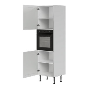 Colonne électroménager de cuisine 2 portes et 1 emplacement four ACASUS gris mat H.201 x L.60 cm x P.57 cm