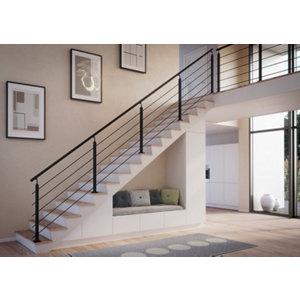 Kit garde corps aluminium 2 m + poteau carré