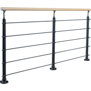 Kit garde-corps aluminium 2m + 2 poteaux "lumio"