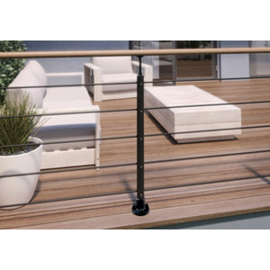 Poteau aluminium diam. 40 mm - fixation à plat "lumio"