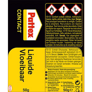 Colle contact type néoprène, formule liquide tous matériaux, tube 50 g