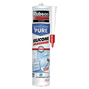 Mastic bain & cuisine pure silicone anti-moisissures blanc, 280 ml