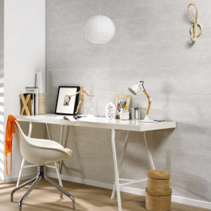 Lambris PVC lames courtes gris Murcial. 25 cm L. 1,20 m