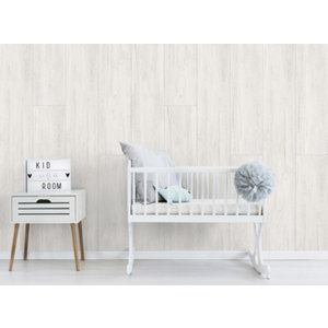 Lambris PVC décor imitation bois gris L. 2,60 m x l. 37,5 cm x Ép. 8 mm