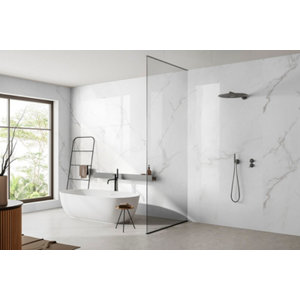 2 panneaux étanches muraux en PVC, aspect marbre brillant 90X260CM