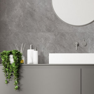 Dalles PVC gris mat TWILIGHT 75x45 cm, imperméables et résistants UV