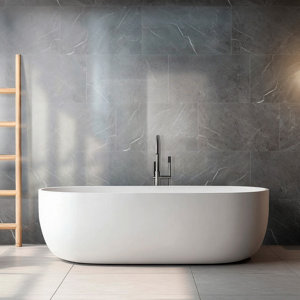 Dalles murales PVC gris brillant GLOSS CHILL - 7 dalles 75x45 mm