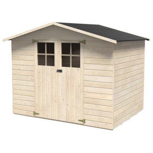 Abris de jardin en bois TOM 4,49 m² épicéa, porte vitrée 120x164 cm, plancher inclus