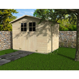 Abris de jardin en bois TOM 4,49 m² épicéa, porte vitrée 120x164 cm, plancher inclus