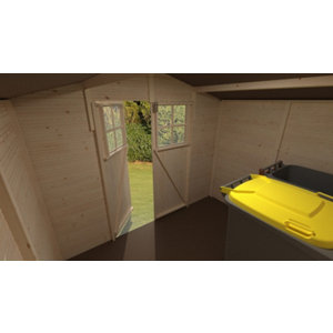 Abris de jardin en bois TOM 4,49 m² épicéa, porte vitrée 120x164 cm, plancher inclus