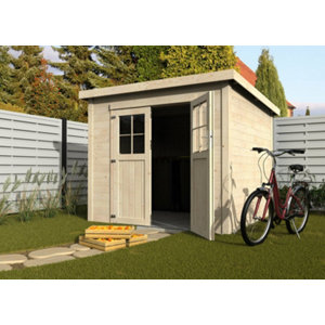 Abri de jardin en bois "TONY" toit plat 19mm 6,4m²