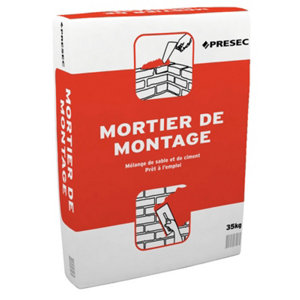Mortier de maçonnerie gris, prêt à gâcher - sac de 35 kg