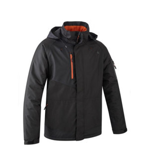 Parka noire/orange imperméable robuste et confortable GRS YUZU II - L