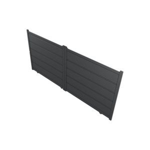 Portail coulissant aluminium "leccio" gris - l. 3,75 m