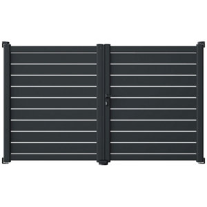 Portail battant aluminium "Ferrol" 3 m gris