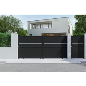 Portail coulissant "Vidago" noir 3,25 m x H.1,75 m