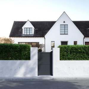 Portillon aluminium "Berilo" gris - L.1 x H.1,60 m - Largeur entre piliers : 1045 mm