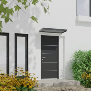 Brise soleil en aluminium gris 120 x 60 cm