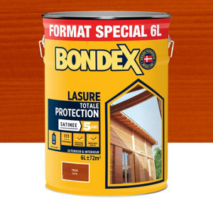 Lasure bois extérieur teck satin hydrofuge 6 L