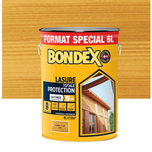 Lasure bois extérieur chêne clair satin hydrofuge 6 L