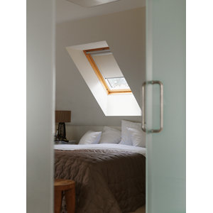 Store occultant beige en toile polyester doublée d’un film aluminium DKL M04 H.98 x l.78cm