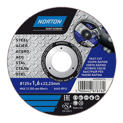 Disque de coupe métal Norton 125x1 6x22 2 mm - vue 2
