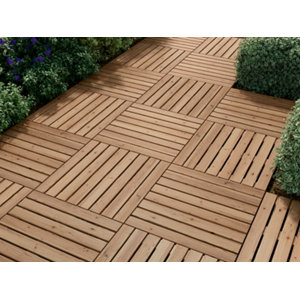 Dalle bois brun L. 80 cm x Larg. 80 cm x Ép. 30 mm