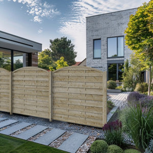 Panneau en bois naturel arc - 180 X 180. Ep. 28 mm.