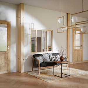 Kit verrière bois sapin brut 4 panneaux 108X123CM