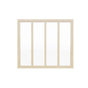 Kit verrière bois sapin brut 4 panneaux 108X123CM