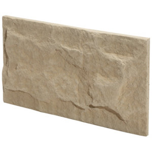 Plaquette de parement en béton allégé "Roma" crème L. 28,5 x l.16 cm x Ép. 16 à 27 mm