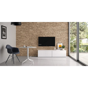 Plaquette de parement en béton "Madera" beige Multi-dimensions x Ép. 8 à 23 mm