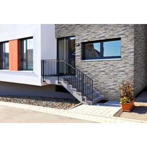 Plaquette de parement en béton allégé "Grenada" crème L. 55 x l. 11,7 cm x Ép. 22 à 38 mm