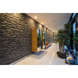 Plaquette de parement en béton allégé "Grenada" grise L. 55 x l. 11,7 cm x Ép. 22 à 38 mm